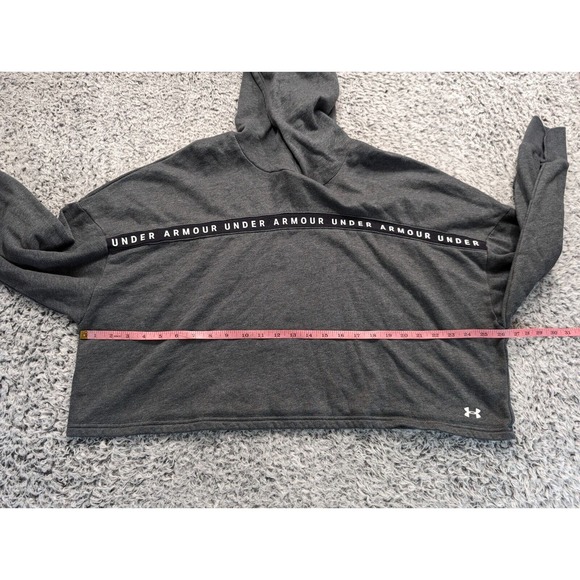 Under Armour Sweatshirt Women Large Gray Hoodie Athleisure Lounge Crop Outdoor - Picture 3 of 6